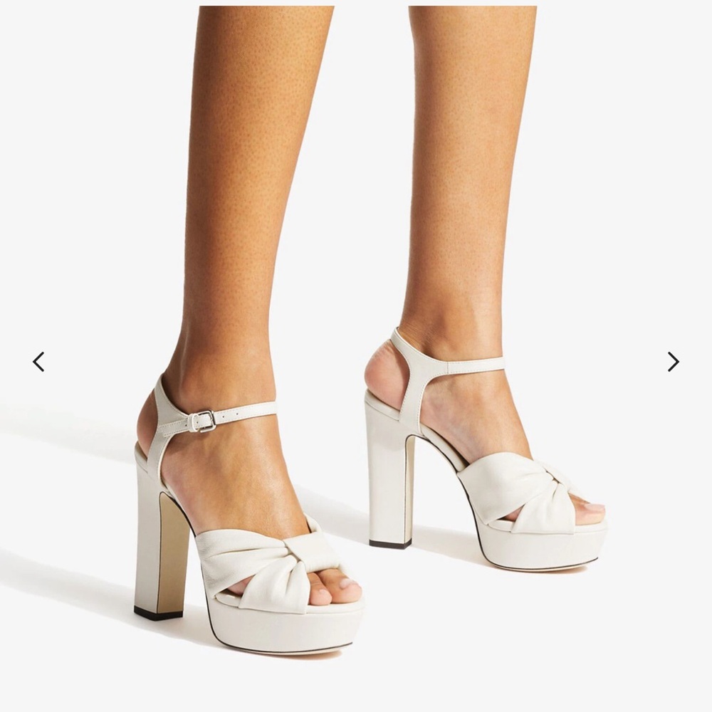 JIMMY CHOO bridal White Platform Heels